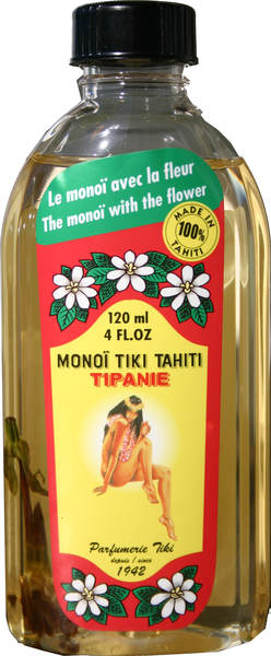 Monoi Tahiti Frangipanier (Tipanié) avec fleur de Tiare - 120ml - Tiki